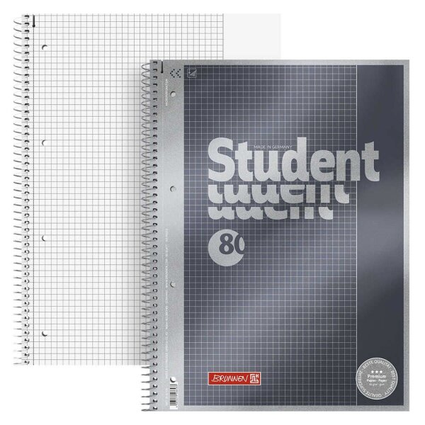BRUNNEN Collegeblock Premium Student 26 kariert DIN A4 mit Rand, 5 St.