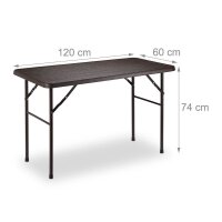 relaxdays Gartentisch braun rechteckig 120,0 x 60,0 x...