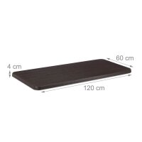 relaxdays Gartentisch braun rechteckig 120,0 x 60,0 x 74,0 cm