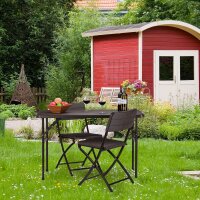 relaxdays Gartentisch braun rechteckig 120,0 x 60,0 x 74,0 cm