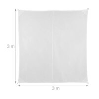 relaxdays Sonnensegel quadratisch weiß 3,0 x 3,0 m...