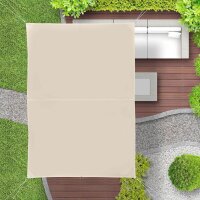 relaxdays Sonnensegel rechteckig beige 2,0 x 4,0 m