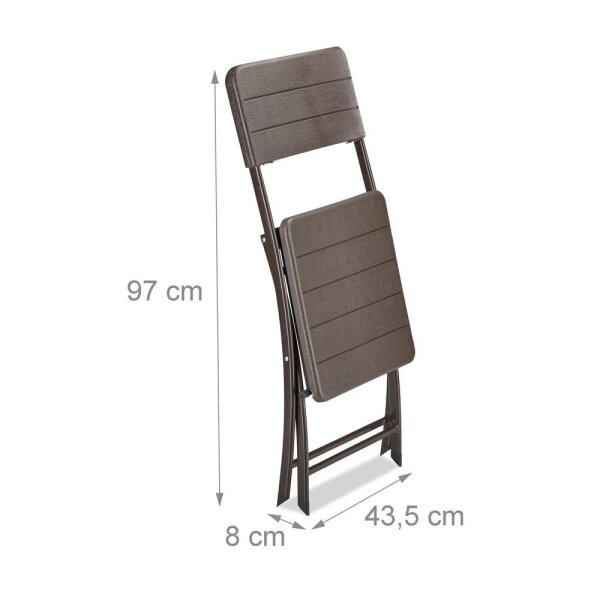 relaxdays Klappstühle braun, 2 St.