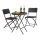 relaxdays Sitzgruppe, schwarz Kunststoff, Metall, 3-teilig