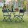 relaxdays Sitzgruppe, schwarz Kunststoff, Metall, 3-teilig