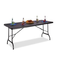 relaxdays Gartentisch BASTIAN schwarz rechteckig 178,0 x 74,0 x 72,0 cm  ( 10020757_46 )