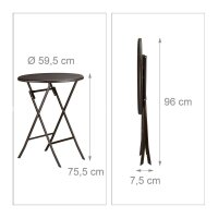 relaxdays Sitzgruppe, braun Kunststoff, Metall, 3-teilig