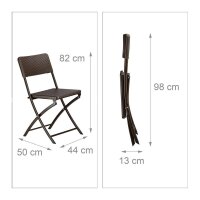 relaxdays Sitzgruppe, braun Kunststoff, Metall, 3-teilig