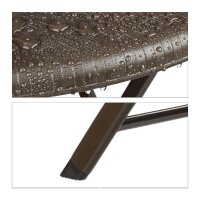 relaxdays Sitzgruppe, braun Kunststoff, Metall, 3-teilig