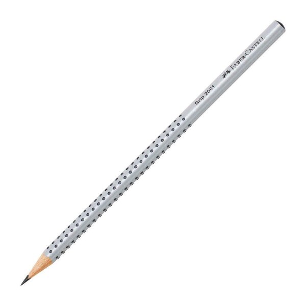 FABER-CASTELL GRIP 2001 Bleistift 2B silber, 1 St.