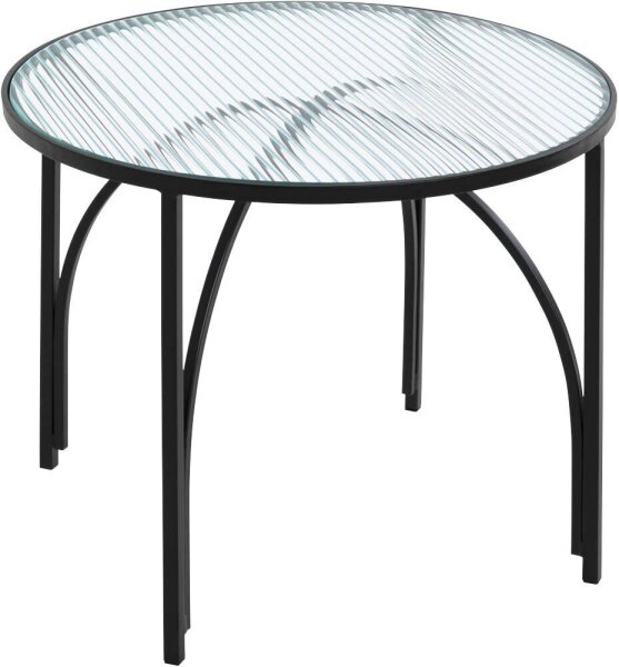 HAKU Möbel Beistelltisch rund Sicherheitsglas schwarz 50,0 x 50,0 x 40,0 cm, 1 St.