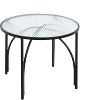 HAKU Möbel Beistelltisch rund Sicherheitsglas schwarz 50,0 x 50,0 x 40,0 cm, 1 St.