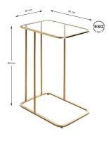 HAKU Möbel Beistelltisch rechteckig Sicherheitsglas gold 45,0 x 30,0 x 65,0 cm, 1 St.