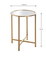 HAKU Möbel Beistelltisch rund Spiegel gold 39,0 x...