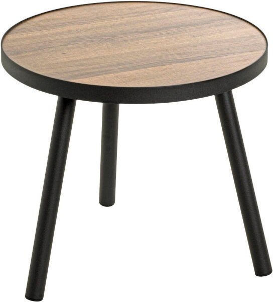 HAKU Möbel Beistelltisch rechteckig MDF-Platte schwarz, eiche 40,0 x 40,0 x 36,0 cm, 1 St.