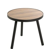 HAKU Möbel Beistelltisch rechteckig MDF-Platte schwarz, eiche 40,0 x 40,0 x 36,0 cm, 1 St.