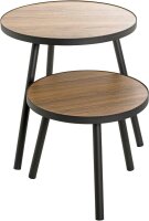 HAKU Möbel Beistelltisch rechteckig MDF-Platte schwarz, eiche 40,0 x 40,0 x 36,0 cm, 1 St.