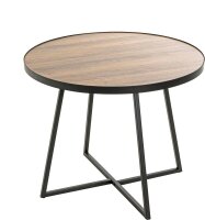 HAKU Möbel Beistelltisch rund MDF-Platte schwarz,...