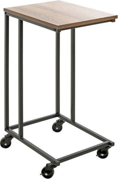 HAKU Möbel Beistelltisch rechteckig MDF-Platte schwarz, eiche 30,0 x 40,0 x 67,0 cm, 1 St.