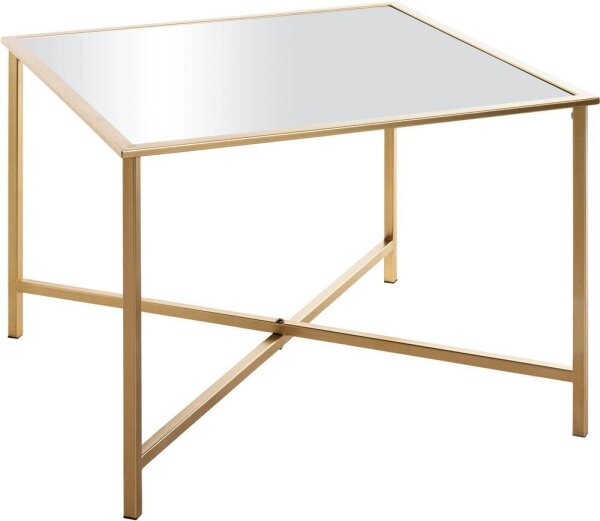 HAKU Möbel Beistelltisch rechteckig Spiegel gold 60,0 x 60,0 x 45,0 cm, 1 St.