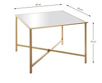 HAKU Möbel Beistelltisch rechteckig Spiegel gold 60,0 x 60,0 x 45,0 cm, 1 St.