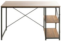 HAKU Möbel Schreibtisch schwarz, eiche rechteckig, Wangen-Gestell schwarz 120,0 x 60,0 cm