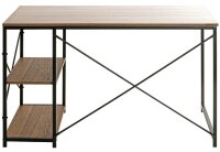 HAKU Möbel Schreibtisch schwarz, eiche rechteckig, Wangen-Gestell schwarz 120,0 x 60,0 cm