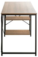 HAKU Möbel Schreibtisch schwarz, eiche rechteckig, Wangen-Gestell schwarz 120,0 x 60,0 cm