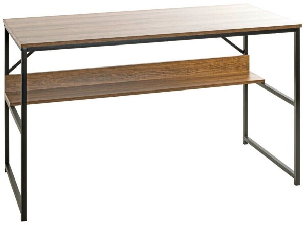 HAKU Möbel Schreibtisch schwarz, eiche rechteckig, Wangen-Gestell schwarz 120,0 x 60,0 cm