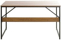 HAKU Möbel Schreibtisch schwarz, eiche rechteckig, Wangen-Gestell schwarz 120,0 x 60,0 cm