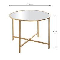 HAKU Möbel Beistelltisch rund Spiegel gold 60,0 x 60,0 x 45,0 cm, 1 St.