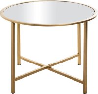 HAKU Möbel Beistelltisch rund Spiegel gold 60,0 x 60,0 x 45,0 cm, 1 St.