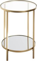HAKU Möbel Beistelltisch rund Spiegel, Sicherheitsglas gold 39,0 x 39,0 x 55,0 cm, 1 St.