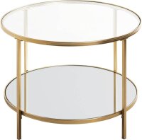 HAKU Möbel Beistelltisch rund Spiegel, Sicherheitsglas gold 60,0 x 60,0 x 45,0 cm, 1 St.