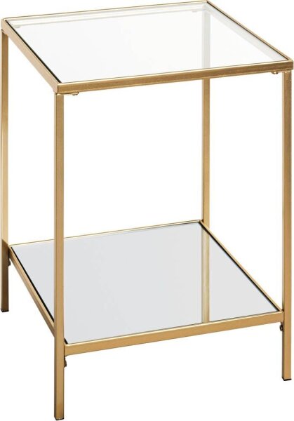 HAKU Möbel Beistelltisch rechteckig Spiegel, Sicherheitsglas gold 39,0 x 39,0 x 55,0 cm, 1 St.