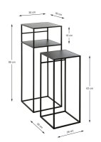 HAKU Möbel Beistelltische-Set rechteckig Metall...