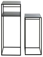 HAKU Möbel Beistelltische-Set rechteckig Metall schwarz, 1 Set