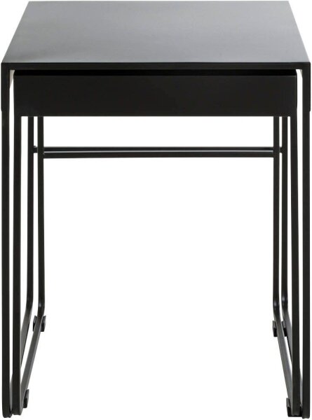 HAKU Möbel Beistelltische-Set rechteckig Metall schwarz, 1 Set
