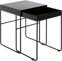 HAKU Möbel Beistelltische-Set rechteckig Metall schwarz, 1 Set