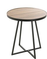 HAKU Möbel Beistelltisch rund MDF-Platte schwarz, eiche 48,0 x 48,0 x 52,0 cm, 1 St.