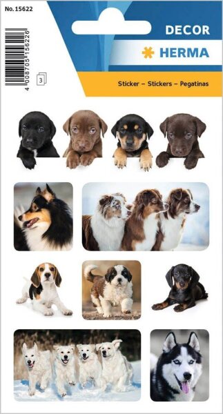 HERMA Aufkleber Hunde, 24 Etiketten