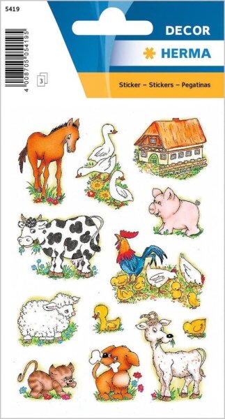 HERMA Aufkleber Bauernhoftiere, 36 Etiketten