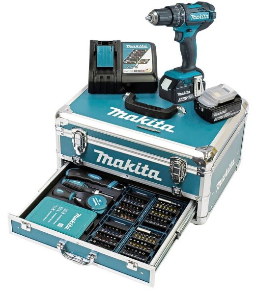 makita DHP482RFX9 Akku-Schlagbohrschrauber-Set 18,0 V, mit 2 Akkus