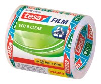 tesa CLEAR RECYCLED Klebefilm transparent 15,0 mm x 10,0 m 3 Rollen
