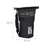 relaxdays Dry Bag Ocean Pack LKW-Plane schwarz 5,0 l
