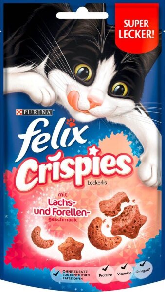 felix® Katzen-Leckerli Crispies mit Lachs- und Forellengeschmack 45,0 g