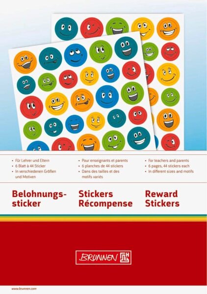 BRUNNEN Aufkleber-Set Smiley, 264 Etiketten