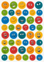 BRUNNEN Aufkleber-Set Smiley, 264 Etiketten
