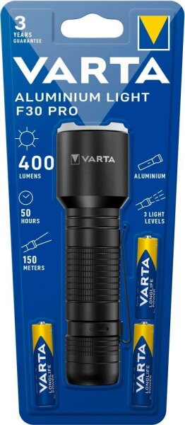 VARTA Aluminuim Light F30 Pro LED Taschenlampe schwarz 12,87 cm, 400 Lumen, 1 St.