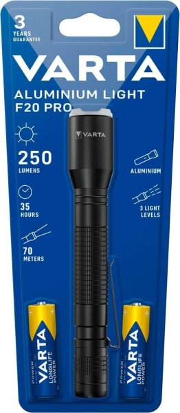 VARTA Aluminuim Light F20 Pro LED Taschenlampe schwarz 16,41 cm, 250 Lumen, 1 St.